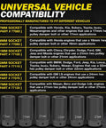 Product chart for Weighted Half Inch Drive Harmonic Balancer Socket Set With 17Mm 19Mm 21Mm 22Mm 24Mm 27Mm Deep Impact Sockets