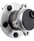 Rear Wheel Bearing And Hub Assembly Replacement Suspension Kit For Mazda 3 2004-2013 Mazda 3 Sport 2009-2013 Mazda 5 2006-2010 2012-2017 Direct Fit Bolt On For A Smooth Ride And Reliable Performance, showing front view of hub with 4-bolt flange and ABS encoder