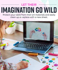 Child crafting with laptop using Brown Kraft Packing Paper Roll 18 Inch By 1200 Inch USA Made For Moving And Shipping Arts And Crafts Projects Vision Boards School Notes And Creative Relocation Solutions