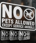 No Pets Allowed Sign For Business Set Of 3 Vinyl Decals 6x4 Inches No Pets Allowed Except Service Animals Sticker on glass door