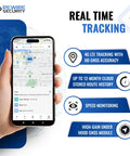 Dead Simple 4G OBD GPS Tracker Featuring Real Time Location Monitoring And Built In Backup Battery For Cars Trucks Vans RV And Motorcycle No Hassle Plug In Setup displayed on smartphone showing live tracking map.