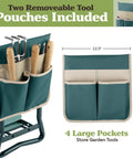Close-up of two removable tool pouches attached to a 2 In 1 Garden Kneeler And Seat Foldable With Removable Tool Pockets.