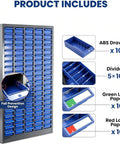 Heavy Duty 100 Drawer Nut And Bolt Organizer Cabinet With ABS Drawers Dividers And Labels showing fall prevention design