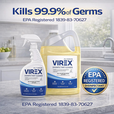 All Purpose Disinfectant Cleaner For Home And Pro Use Kills 99.9 Percent Of Germs On Multi Surface Areas With Fresh Lemon Scent 1 Gallon Pack Of 2 displayed on a kitchen counter