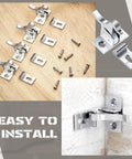 32 Pack Brass Heavy Duty Cabinet Door Latches with Mounting Screws for Closets, Bedroom, Bathroom, and Windows, Elbow Latch Hardware, Durable and Easy to Install silver cabinet latches with screws on wood