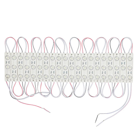 Ultra Bright 200 Pc 2835 3 LED Module White Waterproof Decorative Light For Letter Signs And Advertising Displays With Peel And Stick Tape Backing Energy Efficient 3 Year Warranty modules connected in a strip