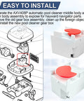 Diagram and image of AXV408P Pool Gear Box Assembly For Navigator Pro Automatic Pool Cleaner Plug And Play Replacement Parts