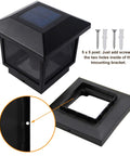 Two Pack Solar Flame Post Lights With 72 LED Flickering Flame Outdoor Cap Lights For Halloween And Christmas, mounting parts