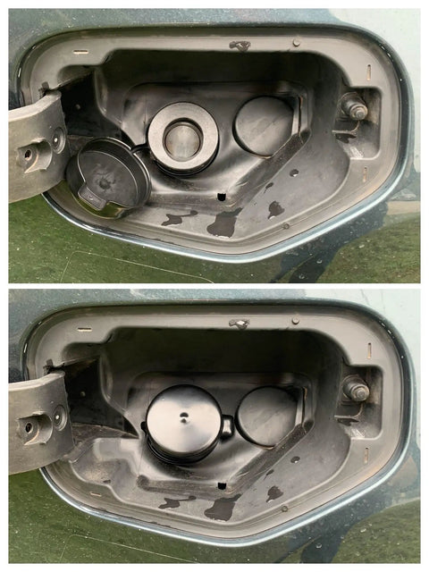 Fuel filler neck with installed tethered capless gas cap dirt water dust cover with fuel funnel bundle for GM cars