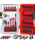 Open case displaying 35Pcs Screwdriver Bits Set Built From S2 Steel, Impact Ready Kit with Power Drill Accessory, Slim Storage Case