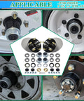 Beefed Up Trailer Hub Kit 2000 Lb Capacity With Five On Four Point Five Inch Bolt Pattern for boat, showing full kit and parts.