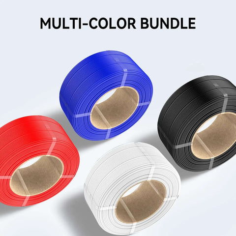 Black red blue white PLA Plus 2.0 No Spool Filament Refill Bundle 4x1kg 1.75mm for Bambu Lab 3D Printers Space Saver Refill Pack