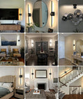 Battery Operated Wall Sconces Set Of 2 Rechargeable Wireless Wall Lights 360 Rotatable Magnetic modern decor in various rooms.