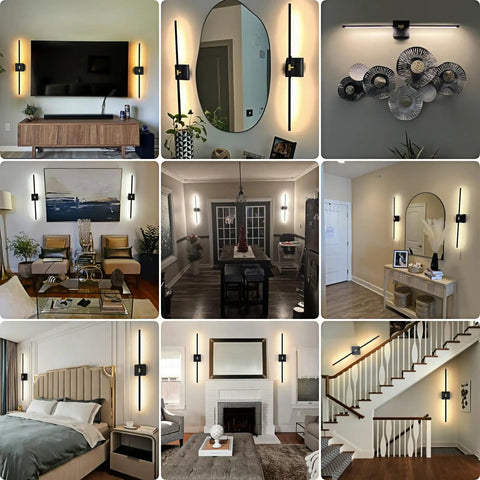 Battery Operated Wall Sconces Set Of 2 Rechargeable Wireless Wall Lights 360 Rotatable Magnetic modern decor in various rooms.