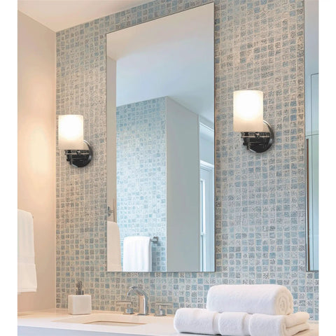 Bathroom vanity with mirror and Dope Frosted Glass Pendant Shades Set Of 3 For Bathroom Vanity And Chandelier Upgrade, Modern Cylinder Design