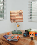 Pixelated Yellow Bee Nest Block Desk Lamp With 3D Bee Puller And LED Mood Light For Bedroom Desk Playroom Pixel Gaming Decor