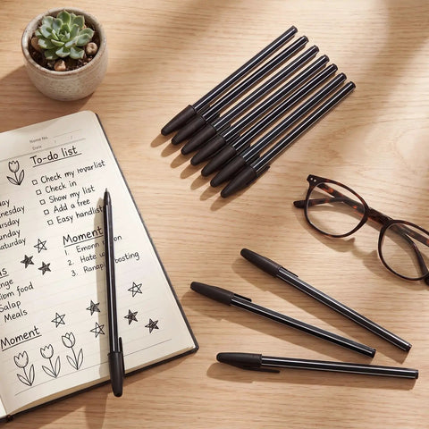 Bulk 150 Pack Ballpoint Pens Black Ink Medium Point 1.0mm Bullet Tip Smooth Writing For School Office Home Business