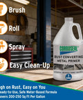 Rust Converter And Metal Primer For Cars, Trucks, Trailers, Marine And Industrial Equipment, 1 gallon bottle in workshop