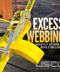 Heavy Duty 2 Inch By 12 Foot Ratchet Straps With J Hooks 4 Pack 10000 Lb Break Strength 3333 Lb Working Load Yellow Polyester