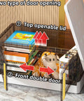 Heavy Duty 17.4 Gallon Lidded Storage Bins Stackable And Collapsible Set Of Three showcasing top lid and front opening features.
