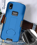 Heavy Duty Kickstand Case Paired With Swivel Belt Holster Combo For Zebra Tc22 And Tc27 Warehouse Scanners Delivering Dead Reliable Protection And Swift One Hand Mounting Blue, shown mounted on belt.