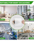 Collage showing usage of 12-Inch By 12-Inch Drywall Repair Kit With 4 Big Patches in home, office, factory, and school settings.