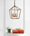 Kickstart Your Space With This Totally Rad Antique Gold 4 Light Pendant Ceiling Fixture Featuring A 12 Inch Caged Lantern Design.