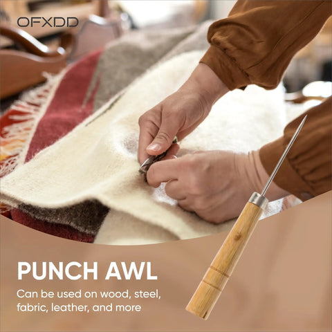 Heavy Duty Woodworking Scratching Awl A Kickass Leather Stitching Tool With An Ergonomic Grip used for puncturing fabric and leather.