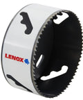 Bi-Metal Hole Saw With Speed Slot For Metal Cutting, T3 Technology, 4-1/2 Inch, visible optimized teeth and side slots
