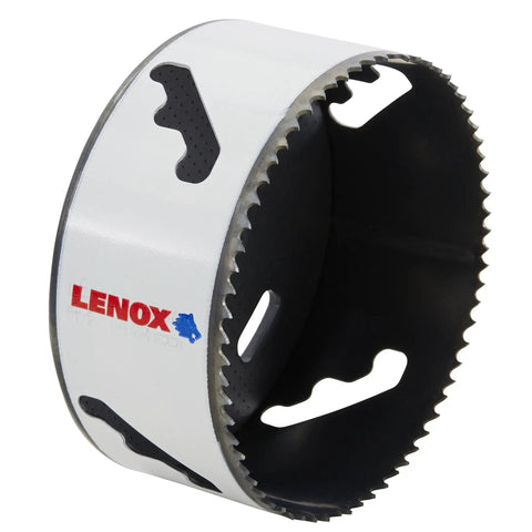 Bi-Metal Hole Saw With Speed Slot For Metal Cutting, T3 Technology, 4-1/2 Inch, visible optimized teeth and side slots
