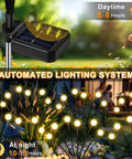 Solar Garden Lights Outdoor 4 Pack Swaying LED Fairy Lights Waterproof For Yard Pathway Patio with solar panel and soft glow at night