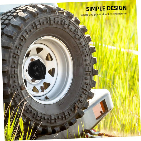 Spare Tire Bolt Retainer Clamp for Vehicle Wheels on a rugged tire mounted on a vehicle, showcasing an easy install design.