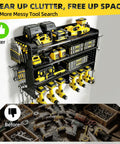 Heavy Duty Tool Wall Mount Organizer Four Tier Steel Rack With Drill Tools Holder And Hooks 400 lbs Capacity Garage Workshop Storage Shelf for tools and accessories