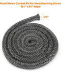 Stanbroil wood stove gasket rope, 3/4 in x 84 in, graphite-impregnated fiberglass, gray coil