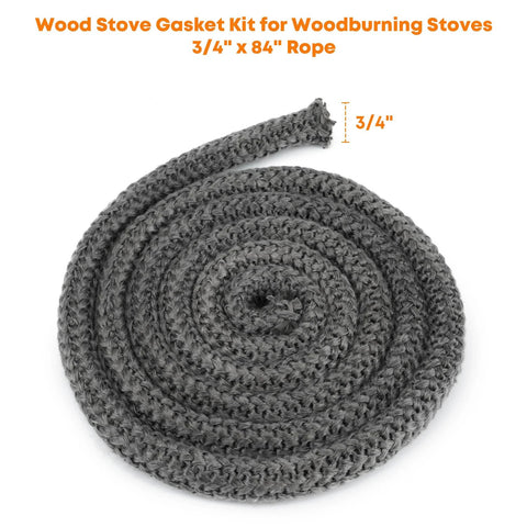 Stanbroil wood stove gasket rope, 3/4 in x 84 in, graphite-impregnated fiberglass, gray coil