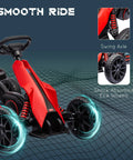 Kid Pedal Go Kart For Outdoors With Adjustable 4 Position Seat Swing Axle Handbrake And Non Slip EVA Wheels Ride On Toy