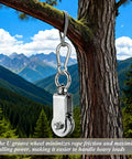 Stainless Steel Snatch Rigging Pulley Wheel Heavy Duty Rope Pulley Blocks With Carabiner For Rigging And Lifting Gym Equipment Two Pack