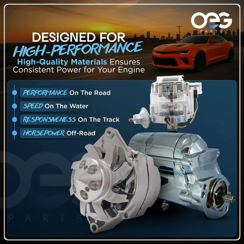 Beefy 100 Amp Chrome Alternator For GM Chevy 10Si 12V Self Exciting With 1 Or 3 Wire Delco Style Heavy Duty Replacement
