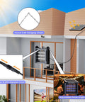 Solar Powered Bug Zapper For Backyard And Outdoors, Waterproof Mosquito And Fly Killer For Garden And Camping, Covers Up To 2000 Sq Ft, 4500V Grid, 10W Solar Panel, Includes 10ft Extension Cord, Ultra Tough Outdoor Pest Control installed on a house.