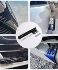 Rugged 6061 Billet Aluminum Front Bumper License Plate Relocator Bracket Mount Bar with mounting hardware and installation angles.