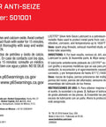 Silver Grade Anti Seize Lubricant For High Temperature Assemblies With Graphite And Metal Flake From Loctite product label.