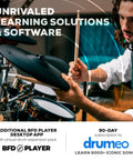 Musician playing Pro Level 8 Piece Electric Drum Set With All Mesh Heads, Gig Ready, Touchscreen Module With BFD Engine