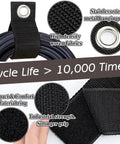 Heavy Duty Extension Cord Organizer Kit 12 Pack With 13 Inch Unfolded Straps Cord Wrap Hanger For Garage Tools Cable Hose Management Tangle Free Must Have Storage Essentials with high-density woven fabric and metal hanging rings.