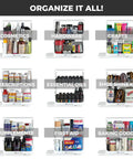 Super Darn Handy Pull And Spin Cabinet Caddy Spice Rack Organizer For Kitchen Pantry Organization Bathroom Medicine Bottles Cosmetics And Small Item Stash Keeping 2 Tier Design showcases various organized items in clear units.