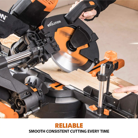 Dual Bevel Sliding Miter Saw For Wood Metal Plastic, 10-Inch Multi-Material Cutting With 45/45 Degree Dual Bevel And 50/50 Miter in use