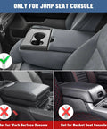 Ford Jump Seat Center Console Organizer Front Armrest Tray for 2011-2025 trucks in front seat with compatibility shown