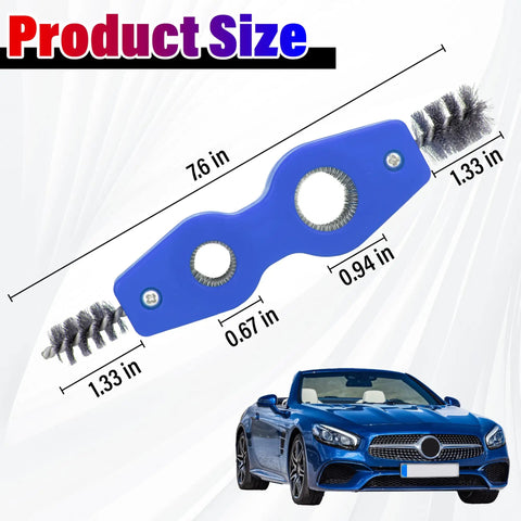 Upgrade Your Ride With This Slick 4 In 1 Auto Battery Terminal Cleaning Brush, 7.6 in blue with steel bristles for vehicle maintenance.