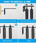 Universal 4 Inch Gate Roller Guide Kit With Nylon Rollers And Black L Bracket installation steps.