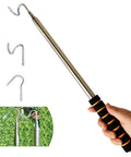Telescoping Pickup Tool With Two Hooks Extends Up To 9.8 Feet, sponge grip, stainless steel wire reacher grabber for hard to reach items
