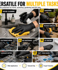 Heavy Duty Black Nitrile Gloves Rock Solid 8 Mil Thick Disposable Latex Free Powder Free Work Gloves For Mechanics And Diy Jobs Box Of 100 Medium Size used for gardening and cleaning tasks.